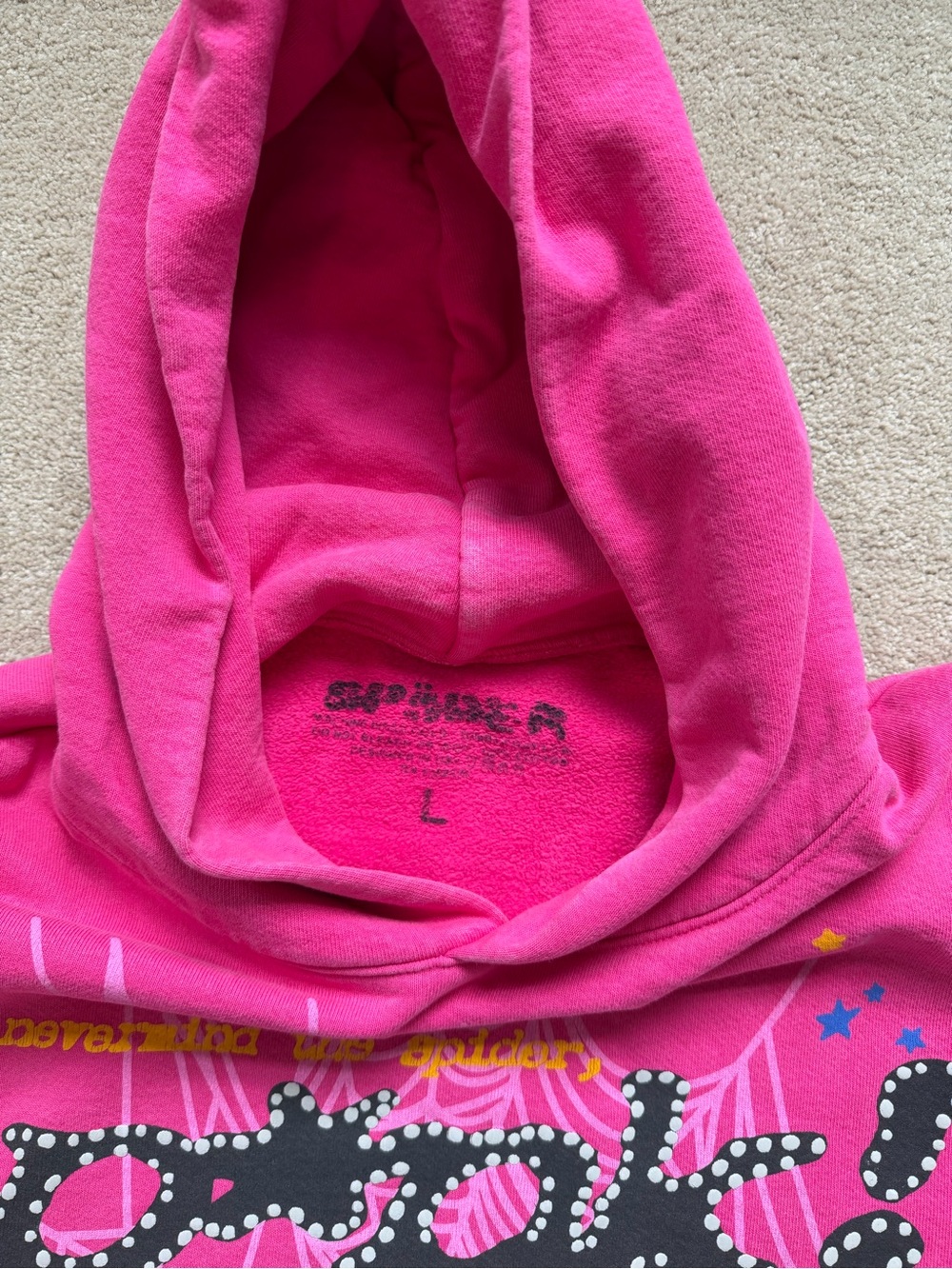 Bright Pink Graphic Hoodie Sweatshirt - Men’s/Large